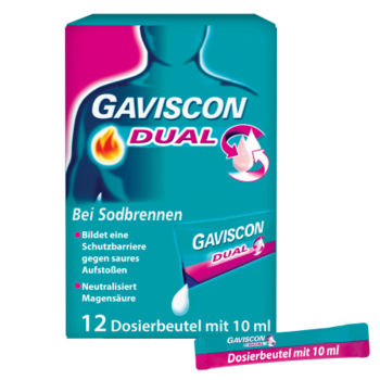 Gaviscon® Dual Suspension mit Zweifachwirkung gegen Sodbrennen