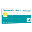 Das Bild zeigt die Verpackung von Loperamid akut.