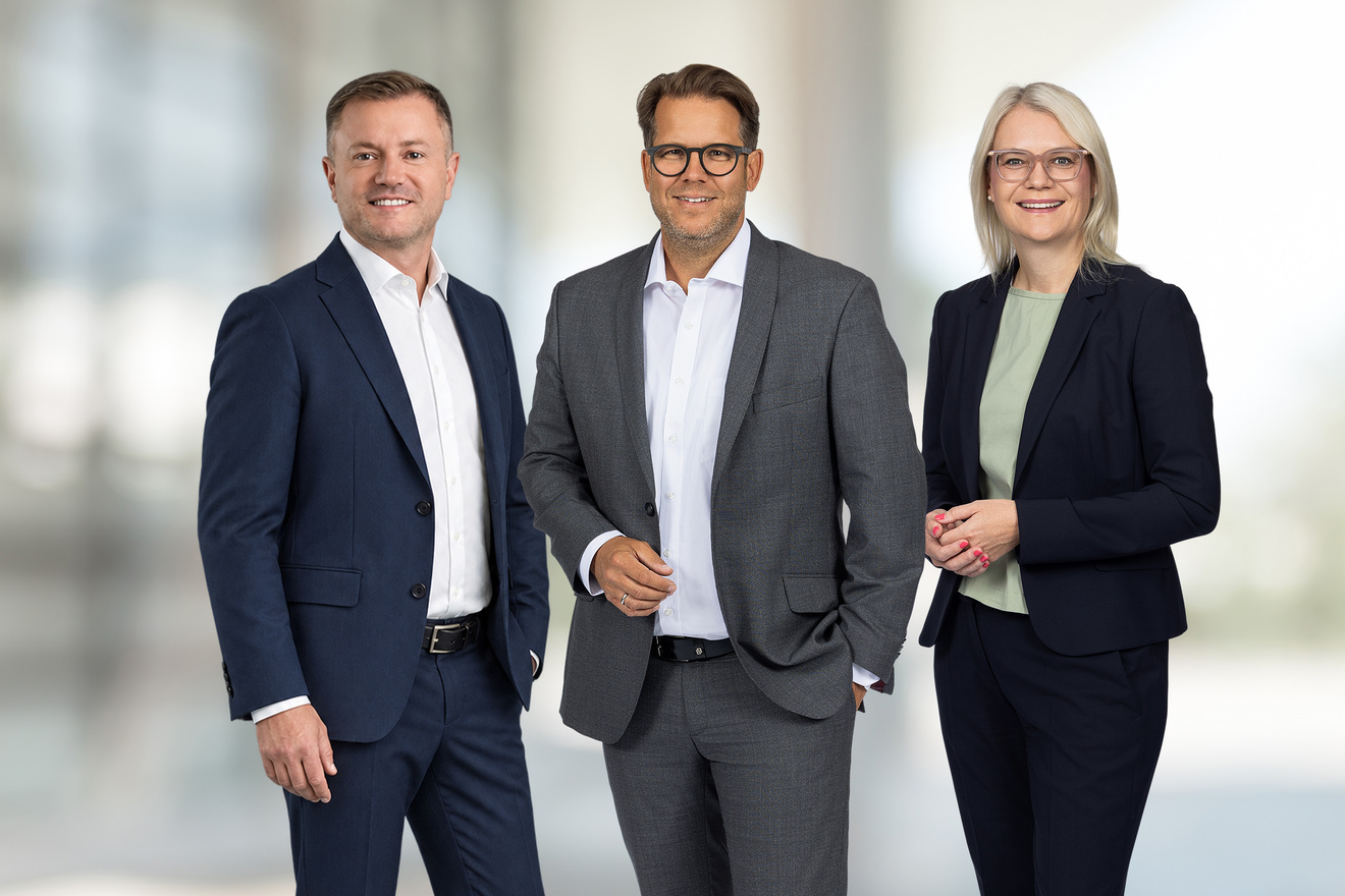 Das neue Vorstandstrio der Linda AG: Sebastian Kropp, Dr. Sven Simons, Dr. Christina Froböse