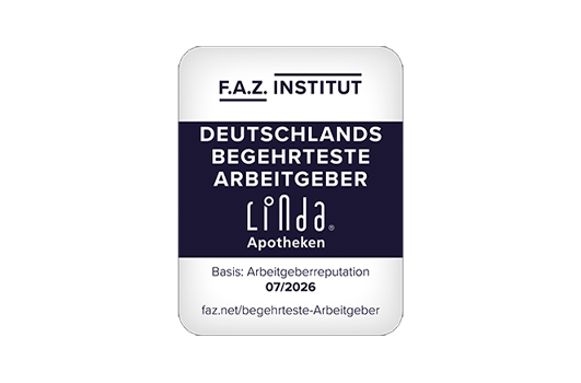 Siegel Begehrtester Arbeitgeber 2026 des F.A.Z. Institut für LINDA Apotheken