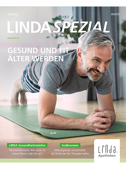 Zeitschrift LINDA Spezial mit dem Titelthema „Gesund und fit älter werden“.