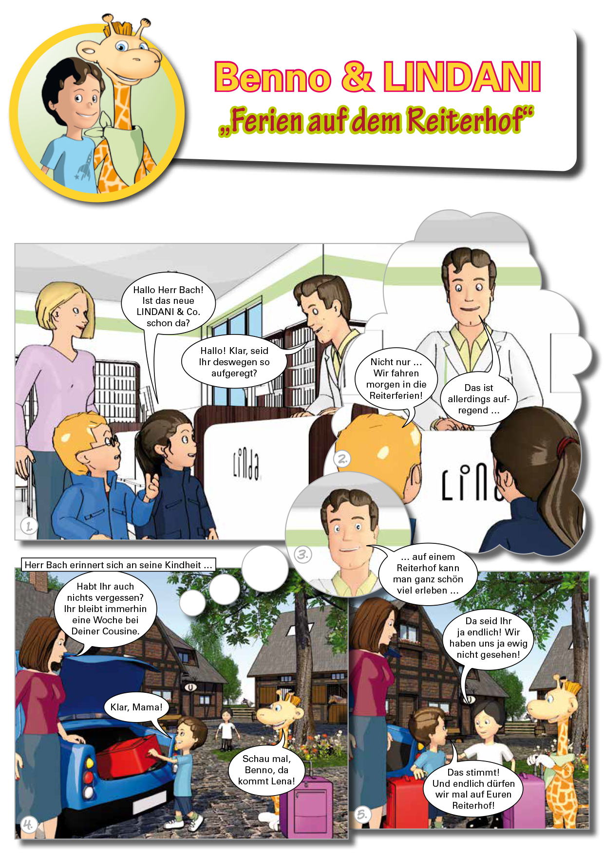Comic mit dem Titel „Benno & Lindani – Ferien auf dem Reiterhof“