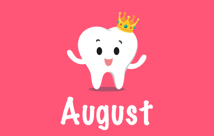 Piktogramm mit Zahn und der aufschrift "August"
